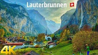 Lauterbrunnen Switzerland walking tour 4K 60fps - A paradise on Earth