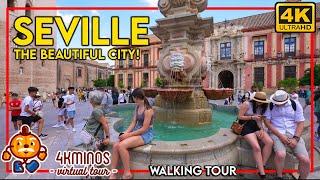 SEVILLE The beautiful city  4K UHD  Walking Virtual Tour Spain 2024