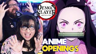 Our FIRST Time Watching ALL Demon Slayer OP 1- 4 REACTION