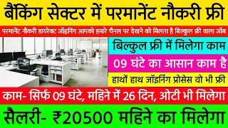 बैंकिंग सेक्टर में परमानेंट नौकरी फ्री  Banking Sector Job Vacancy 2024