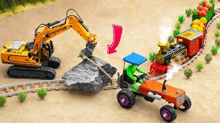 Top diy tractor making mini train track repair  How the train runs  Mini tractor  Train Crane