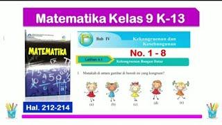 Latihan 4.1 Matematika Kelas 9 no. 1 - 8 Bab 4 - Kekongruenan Bangun Datar - K-13 Semester 2