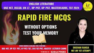 LITERATURE QUIZ - UGC-NET ENG UK-LT ODISHA HP PGT CHD PGT #mastercadreenglish #ugcnetenglish 