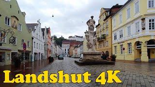 Landshut Germany Walking tour 4K.