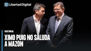Ridículo de Ximo Puig se hace el loco para no saludar al presidente valenciano Mazón