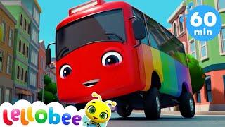 10 Little Buses  @Lellobee City Farm - Cartoons & Kids Songs   Learning Videos  Kids Songs