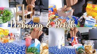 UNLOAD MONTHLY SHOPPING FEBRUARY 2024  Unboxing & Refilling Kitchen Ingredients