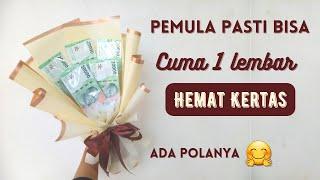 CARA MEMBUAT BUKET UANG  MUDAH DAN SIMPLE PAKAI 1 LEMBAR KERTAS  POLANYA SEPERTI INI IRIT KERTAS