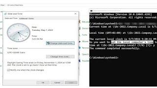 How To Synchronize Time and Date Between Client Computer and Domain Controller Using Command Prompt