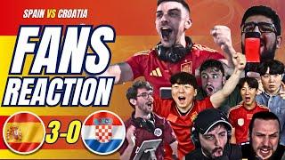 FOOTBALL FANS REACTION TO SPAIN 3-0 CROATIA  EURO 2024