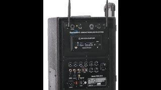 40184 - SoundArt PWA-65D Portable Compact 2X Wireless Mic PA DVDCD Rechargeable System