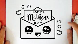 HOW TO DRAW A CUTE HAPPY MOTHERS DAY LETTER AND ENVELOPE