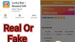 Lucky Box Reward Gift app real or fake  Lucky Box Reward Gift app   Lucky Box App Withdrawal proof