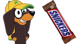 Bluey Characters and their favorite Snacks and Candies and other favorites  Snickers Bingo