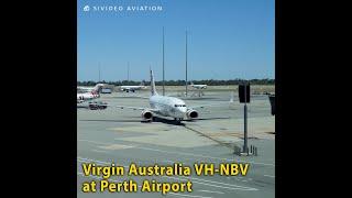 New aircraft for Virgin Australia Airlines VH-NBV Boeing 737-7K2 at gate 143 at Perth Airport.