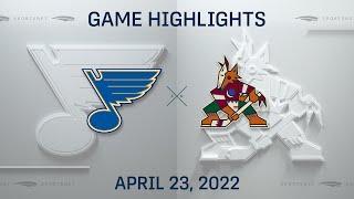 NHL Highlights  Blues vs. Coyotes - Apr. 23 2022