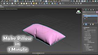 Pillow Modelling in 3dsmax  How To Make Pillow In 3ds Max In 1 Minute #Shorts