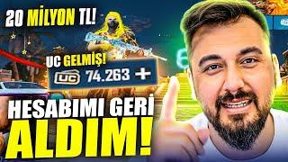 20 MİLYON TL DEĞERİNDEKİ HESABIMI GERİ ALDIM  PUBG MOBILE