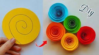 Easy and Beautiful Paper Rose Making  How To Make Rose Flower