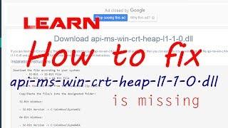 How To fix api-ms-win-crt-heap-l1-1-0.dll is Missing in Windows