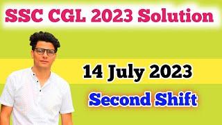 SSC CGL  2023 PAPER SOLUTION 14 July 2023 second Shift