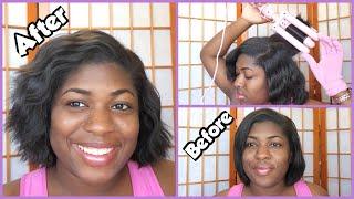 MERMADE HAIR PRO MINI HAIR WAVER - 1 PINK  short relaxed hair review and demo get beach waves