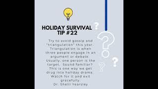 Holiday survival tip #22.  #dr #mentalhealth #family  #youtubeshorts #therapy #holiday