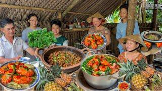 Canh Chua Tôm Rau Nhút Cá Bống Kho Tóp Mỡ   Thu Hoạch Rau Ngoài Đồng Quê  Sour shrimp soup