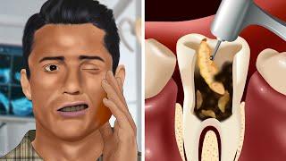 ASMR Animation Treating Ronaldos wisdom teeth  WOW Brain Super Satisfyingvideo