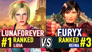 T8  Lunaforever #1 Ranked Lidia vs FuryX #3 Ranked Reina  Tekken 8 Lidia Sobieski Day 1