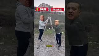 Dolar vs Türk lirası  komik montaj Erdoğan #shorts komik video siyasiler