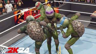 Teenage Mutant Ninja Turtles in Elimination Match - WWE 2K24 - PS5 4K 60FPS