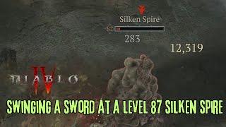 diablo 4 - so excited swinging a sword at a level 87 silken spire