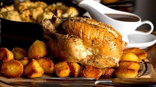 Easy Roast Chicken Dinner with a jug of delicious gravy  Formula for Perfect Roast Chicken