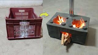 Watch now 2 in 1 _ homemade wood stove _ without smoke