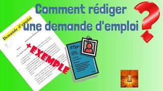 Comment rédiger une demande demploi avec exemple