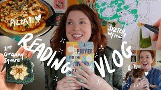 Crafty-Art-Reading Vlog  sketch and crochet with me