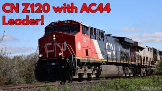 CN 3317 Leads Z120 Through Rocky Lake Quarries NS.