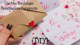 Cartão envelope - mensagem surpresa {DIY}