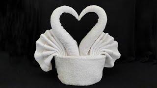 Kissing Swan Towel art  Swan towel folding