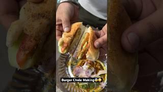 Burger Chole Making Indian Street Food