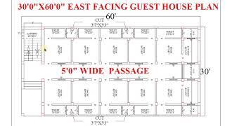 30 X 60 EAST FACING GUEST HOUSE PLAN