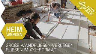 Große Wandfliesen verlegen Fliesen im XXL Format 3 m x 15 m mit dem Lift Fix Pro