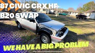 87 Civic Crx Hf B20 Restoration and Swap. Not going as planned Big Problem