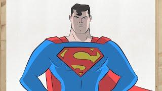 Como dibujar a Superman paso a paso FACIL y rapido