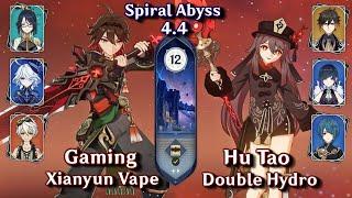 C0 Xianyun Gaming & C0 Hutao Double Hydro  NEW Spiral Abyss 4.4 - Floor 12 9 Stars  Genshin Impact