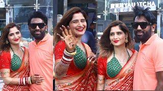 Arti Singhs husband dipak got Angry at Arti Singh at her First Look in Sindoor after Marriage