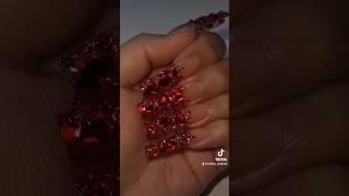 Red Bling Ombré Acrylic Nails ️