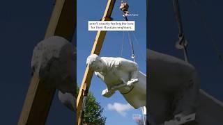 Soviet Monument Dismantled in Ukraine #shorts