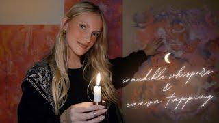 ASMR inaudible whispers & canva tapping cozy night in my art studio